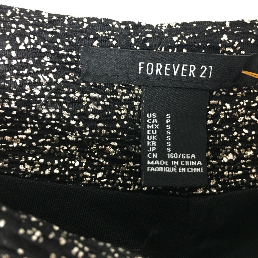 Forever 21 Black & Silver Shorts S - Picture 2 of 4